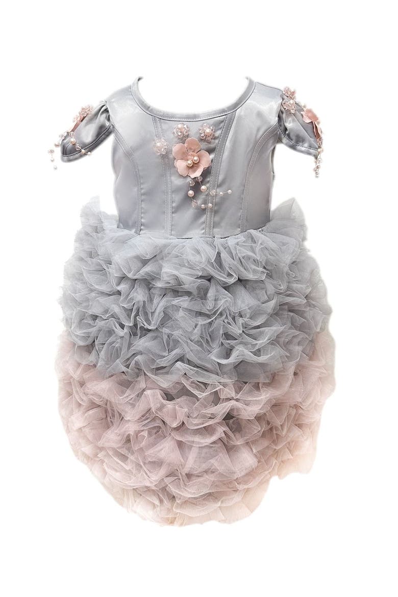 Mia Ombré Cupcake Tulle Dress, Alternate, color, Grey and Pink Ombre
