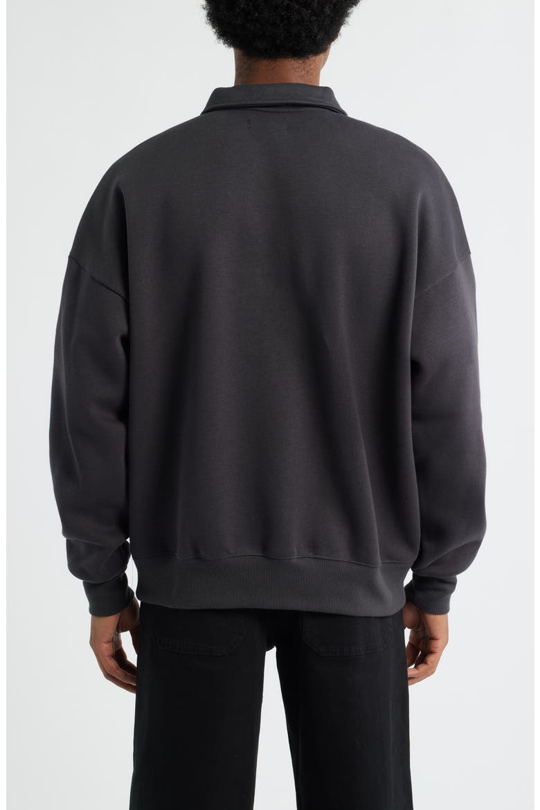 Polo Fleece Sweatshirt, Alternate, color, BLACK FADED