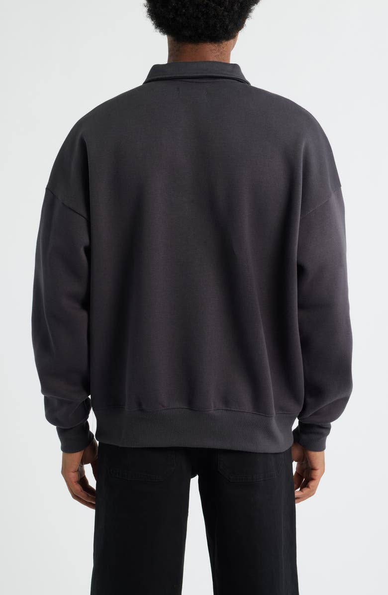 BP. Polo Fleece Sweatshirt, Alternate, color, Black Faded