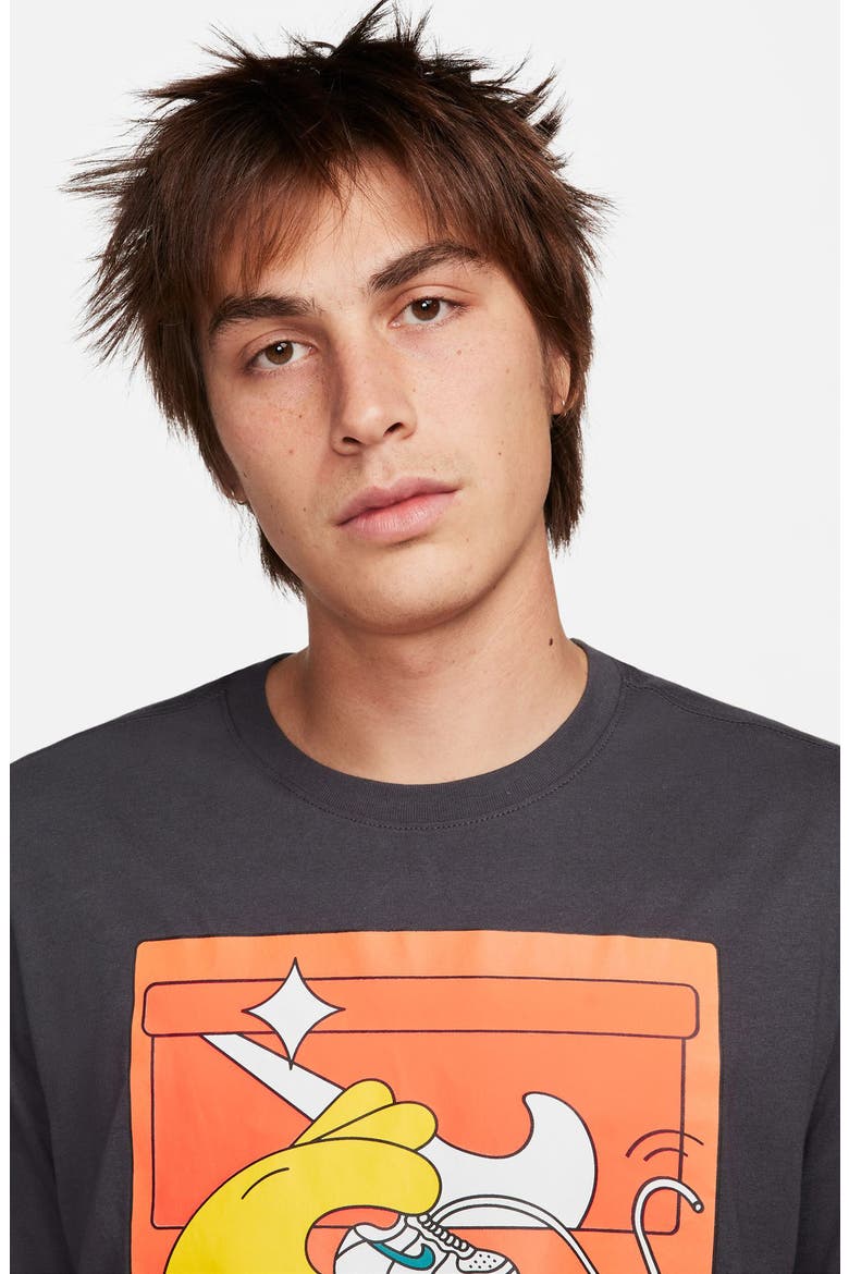 Pack 4 Cotton Graphic T-Shirt, Alternate, color, ANTHRACITE
