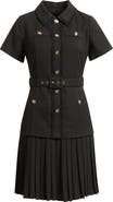 Tahari Mixed Media Shirtdress