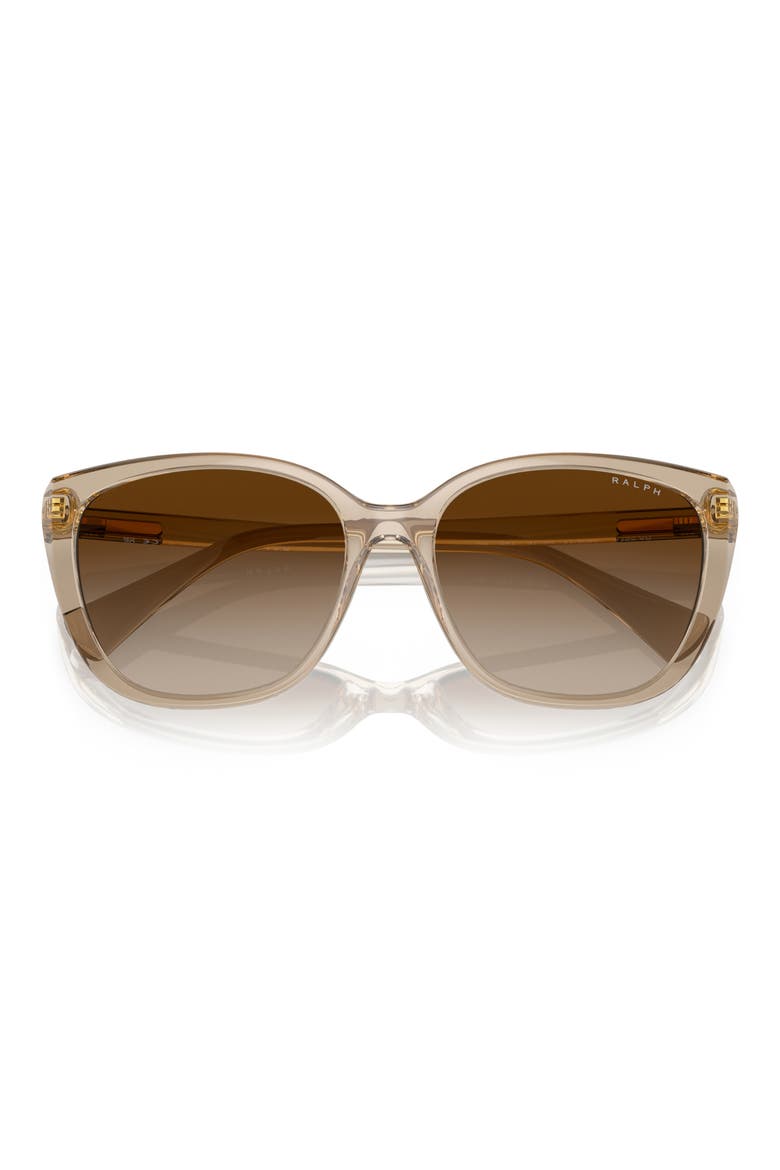 56mm Butterfly Sunglasses, Alternate, color, TRANSPARENT BROWN / BROWN