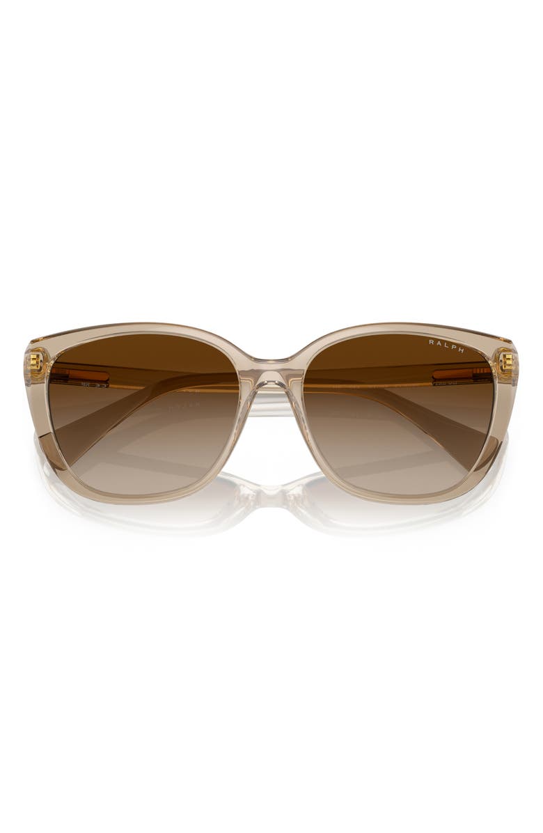 RALPH 56mm Butterfly Sunglasses, Alternate, color, Transparent Brown / Brown