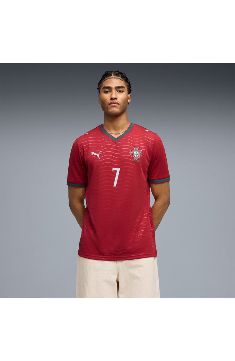 PUMA Men's Puma Cristiano Ronaldo Red Portugal National Team 2026 Home Replica Jersey, Main, color, Red