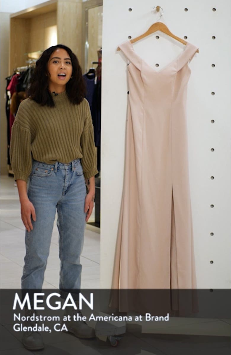 Off the Shoulder Crossback Gown, sales video thumbnail