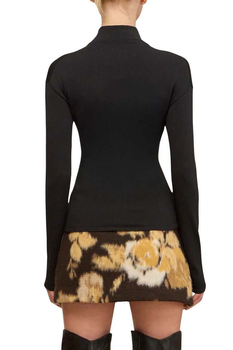 Callie Asymmetric Neck Top, Alternate, color, BLACK