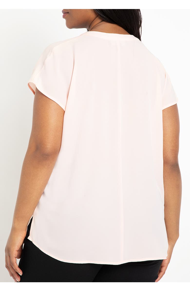 ELOQUII Notch Collar Blouse, Alternate, color, Rain Forest