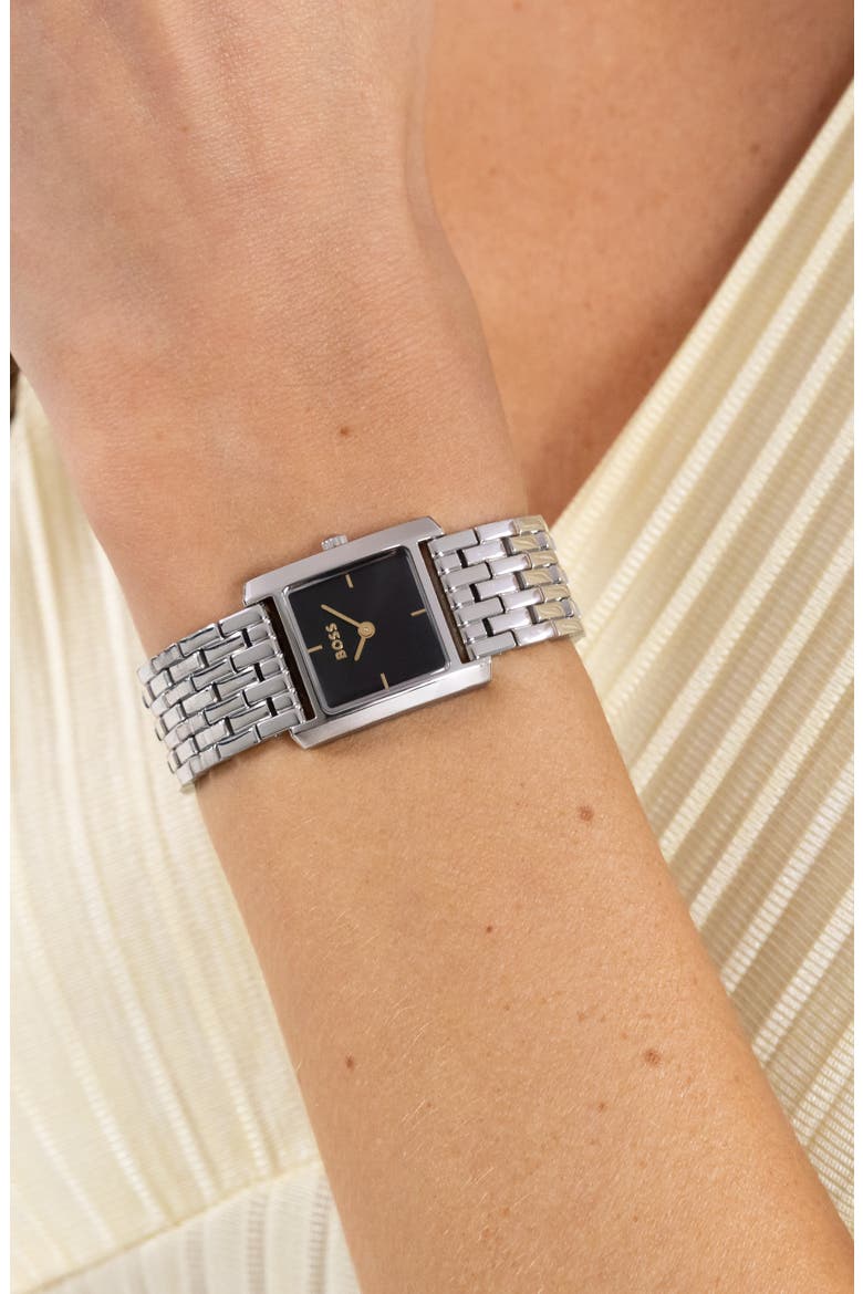 Lucy Scala Bracelet Watch, 22mm, Alternate, color, BLACK