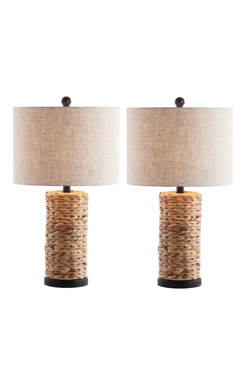 JONATHAN Y Elicia 25" 1-Light Coastal Water Hyacinth LED Table Lamp, Alternate, color, Natural