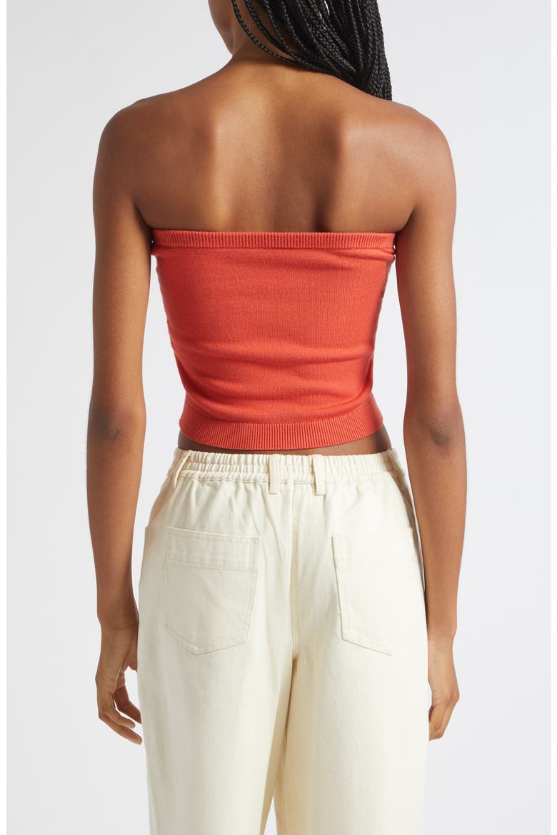 Noah Strapless Top, Alternate, color, APPLE