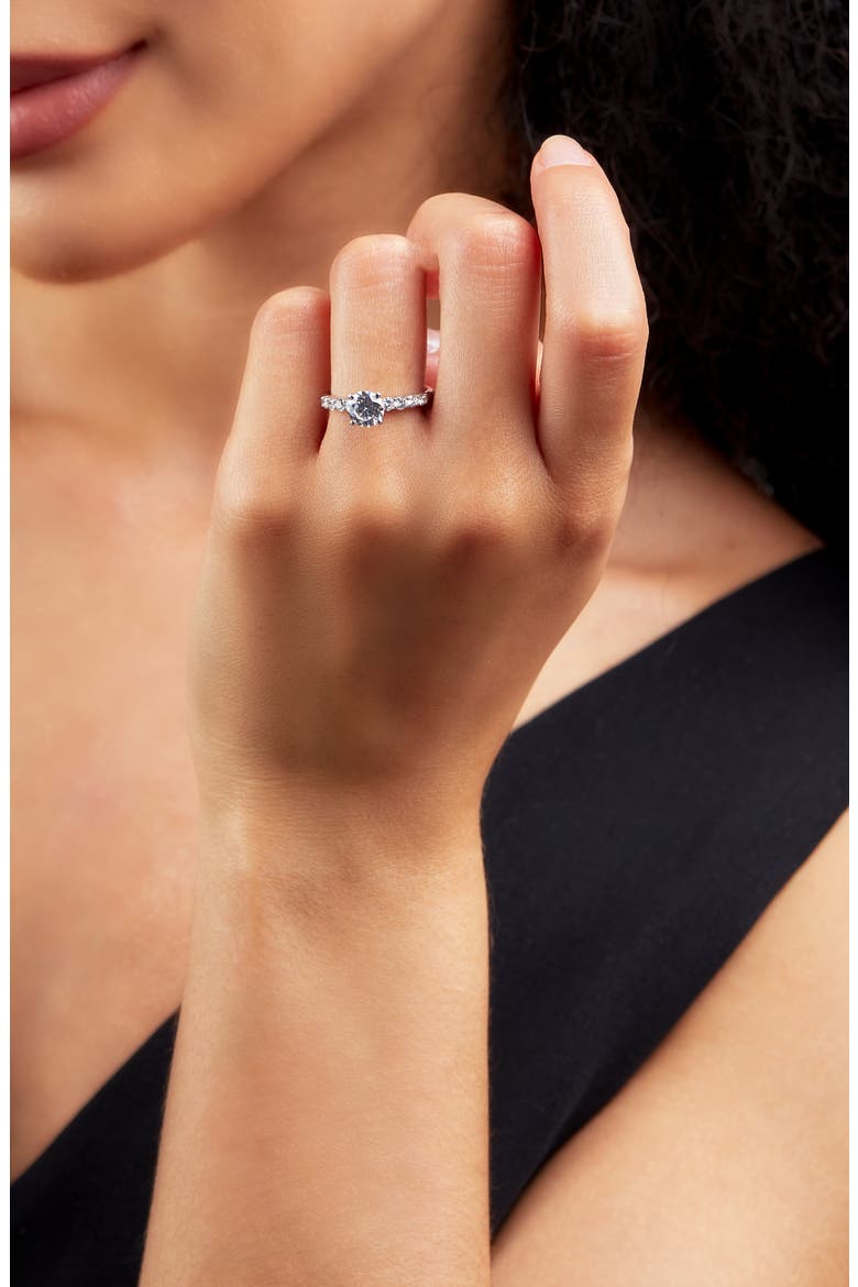 Shared Prong Diamond Engagement Ring Setting (Nordstrom Exclusive), Alternate, color, WHITE GOLD