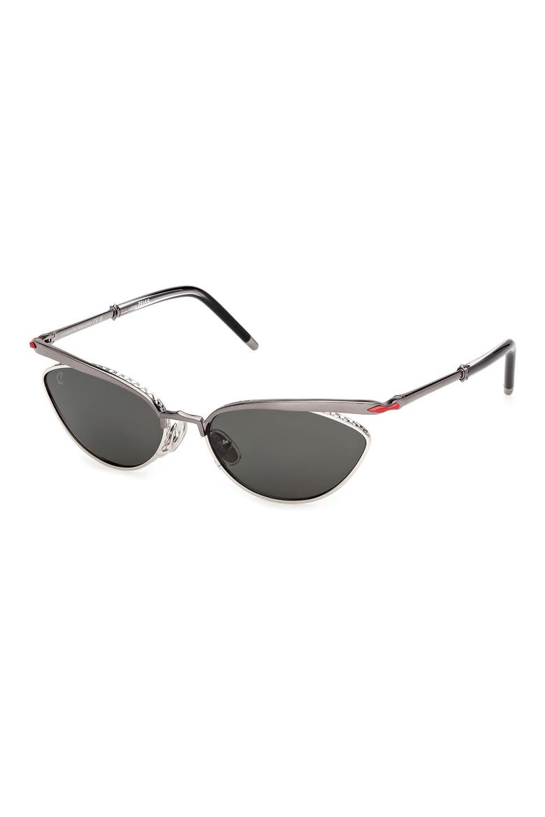 56mm Geometric Sunglasses, Alternate, color, RUTHENIUM / PALLADIUM