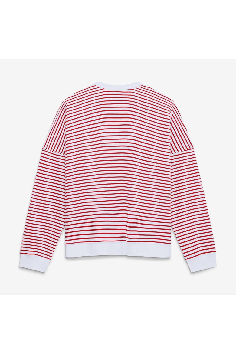 Women's Fanatics White/Red Kansas City Chiefs Striped Oversized French Terry Sweatshirt, Alternate, color, White