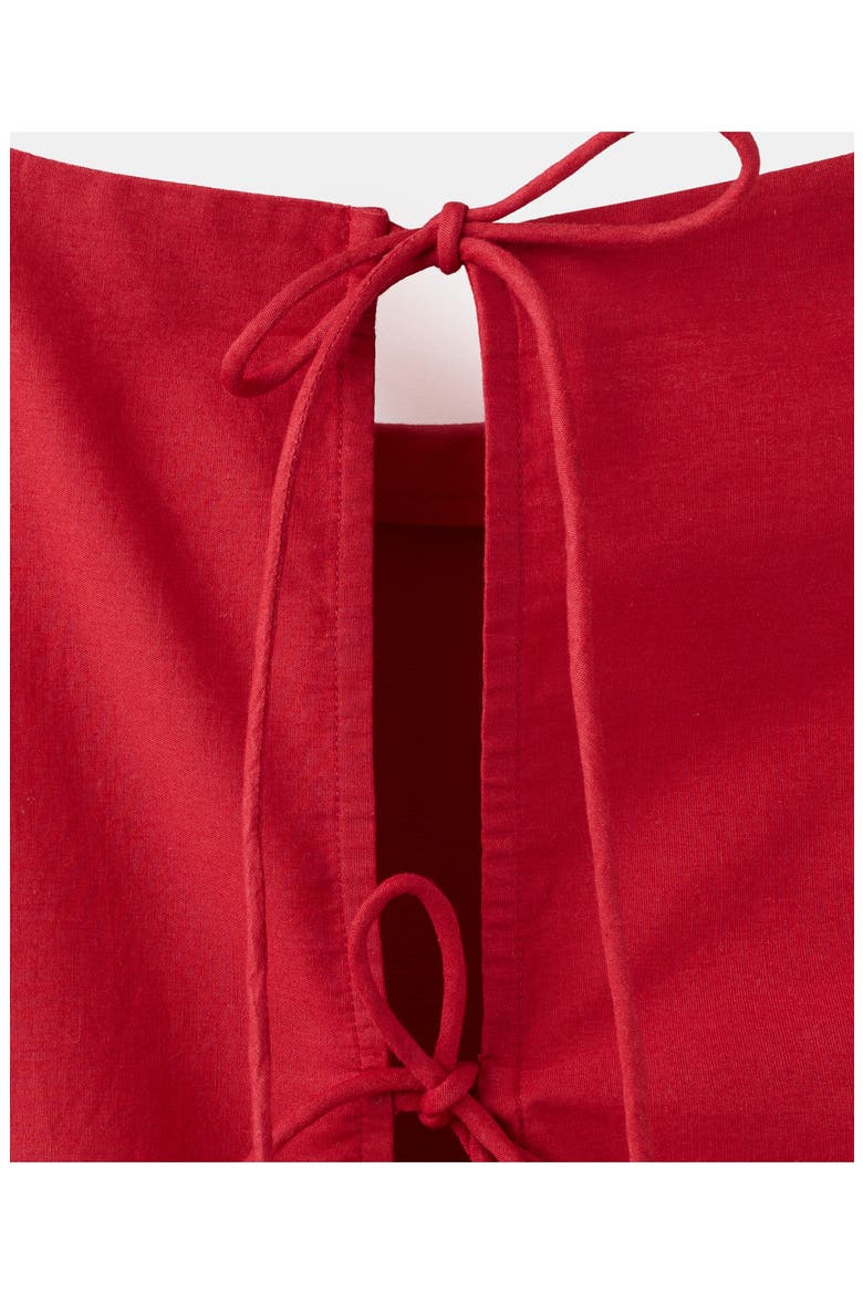 Embroidered Detail Cotton Dress, Alternate, color, RED