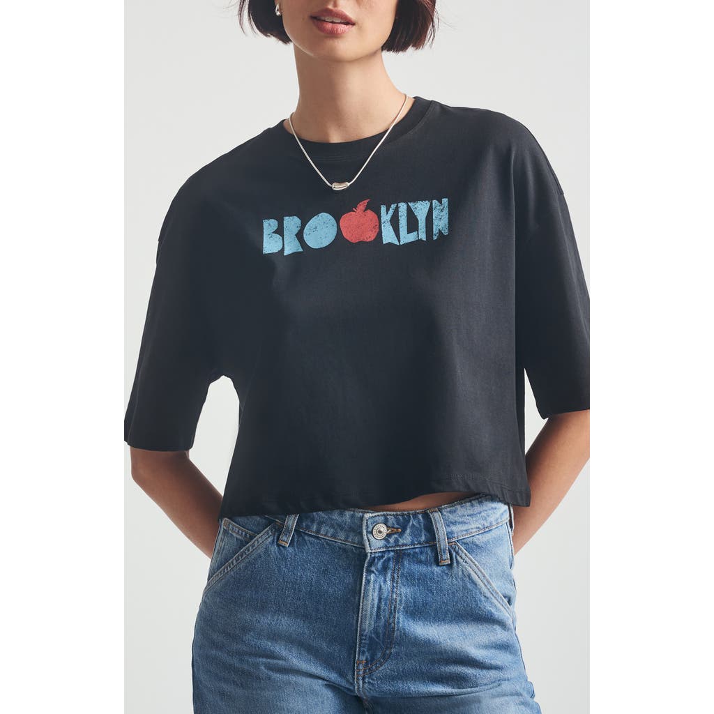 Brooklyn Industries Brooklyn Crop Graphic T-shirt In Black