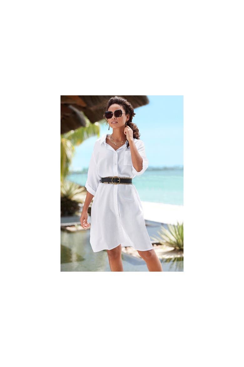 Contrast Waist Belt, Alternate, color, Beige & Black