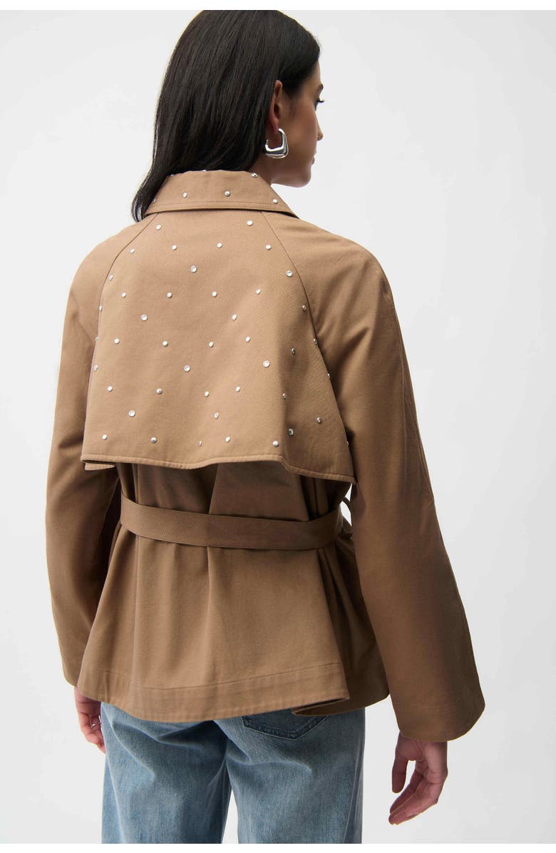 JOSEPH RIBKOFF Cotton Twill Short Trench, Alternate, color, Tiger's Eye