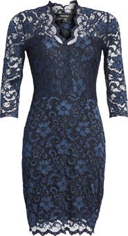 Karen Kane Scalloped Lace Cocktail Dress