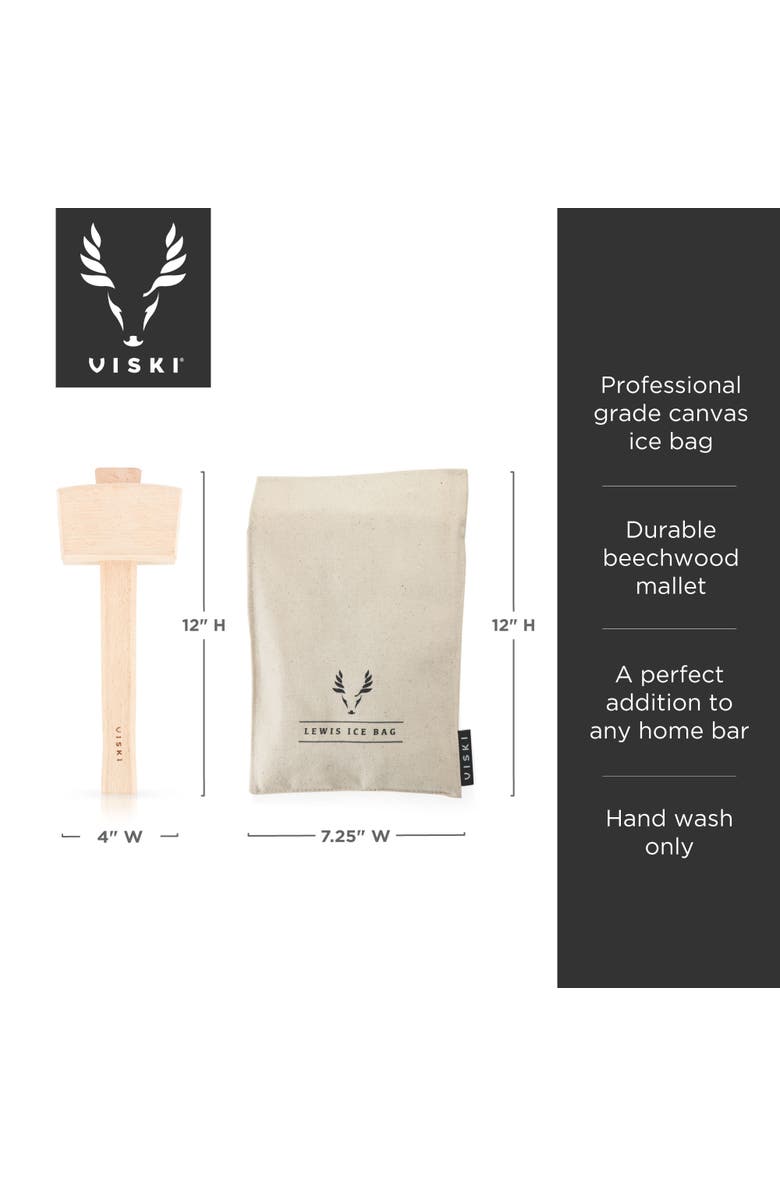Viski Professional Lewis Ice Bag and Mallet, Alternate, color, 