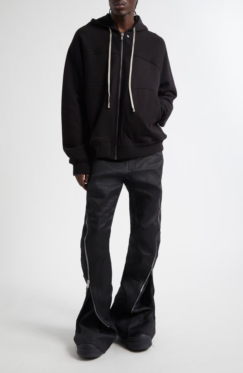Rick Owens Windbreaker Cotton Zip Hoodie, Alternate, color, Black