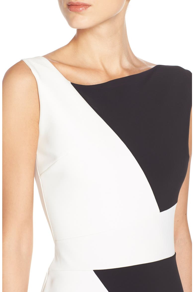 'Giustina' Colorblock Jersey Sheath Dress, Alternate, color, BLACK/ WHITE