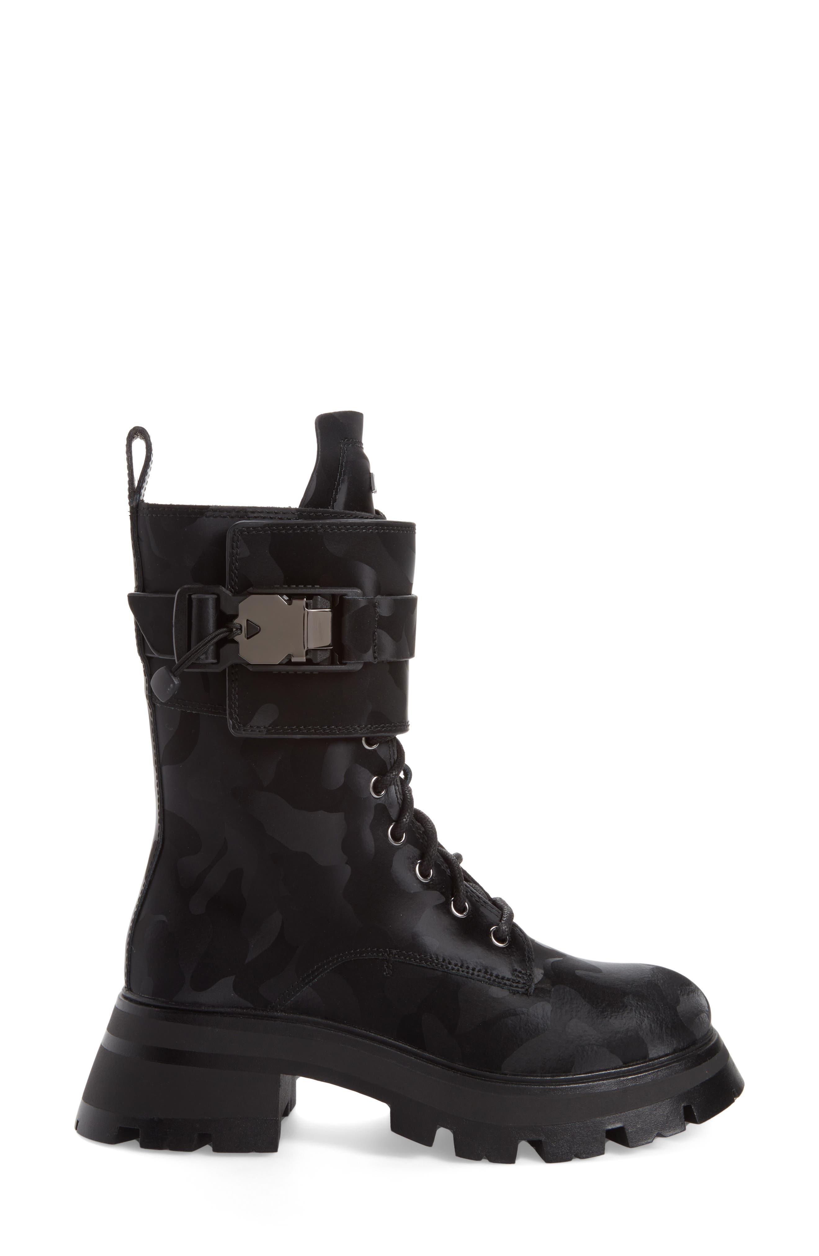 DKNY Sava Combat Boot, Alternate, color, Black Camo