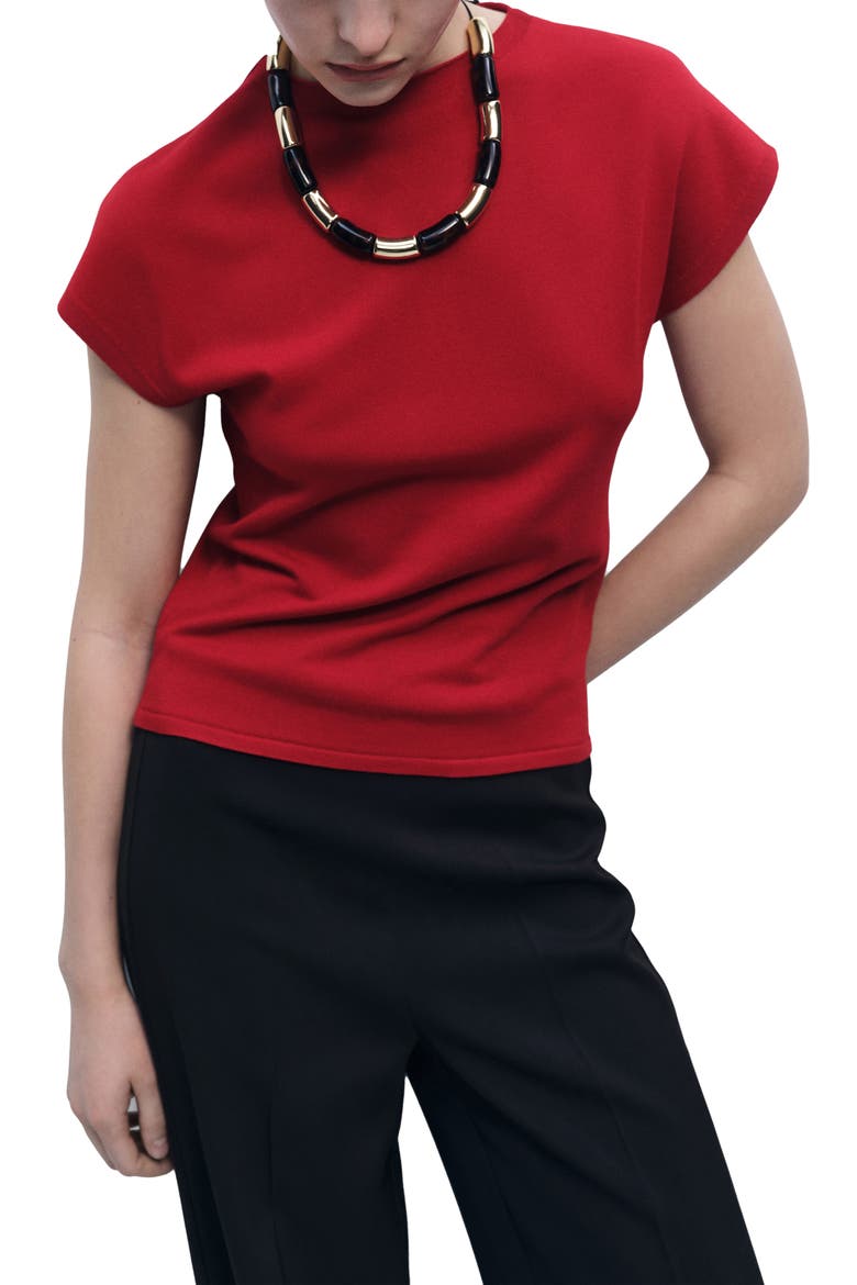 Fine Knit Sleeveless Sweater, Main, color, RED