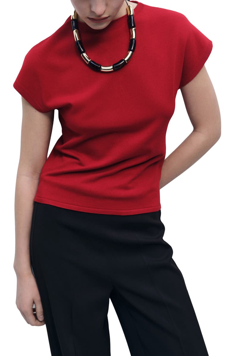 MANGO Fine Knit Sleeveless Sweater, Main, color, Red
