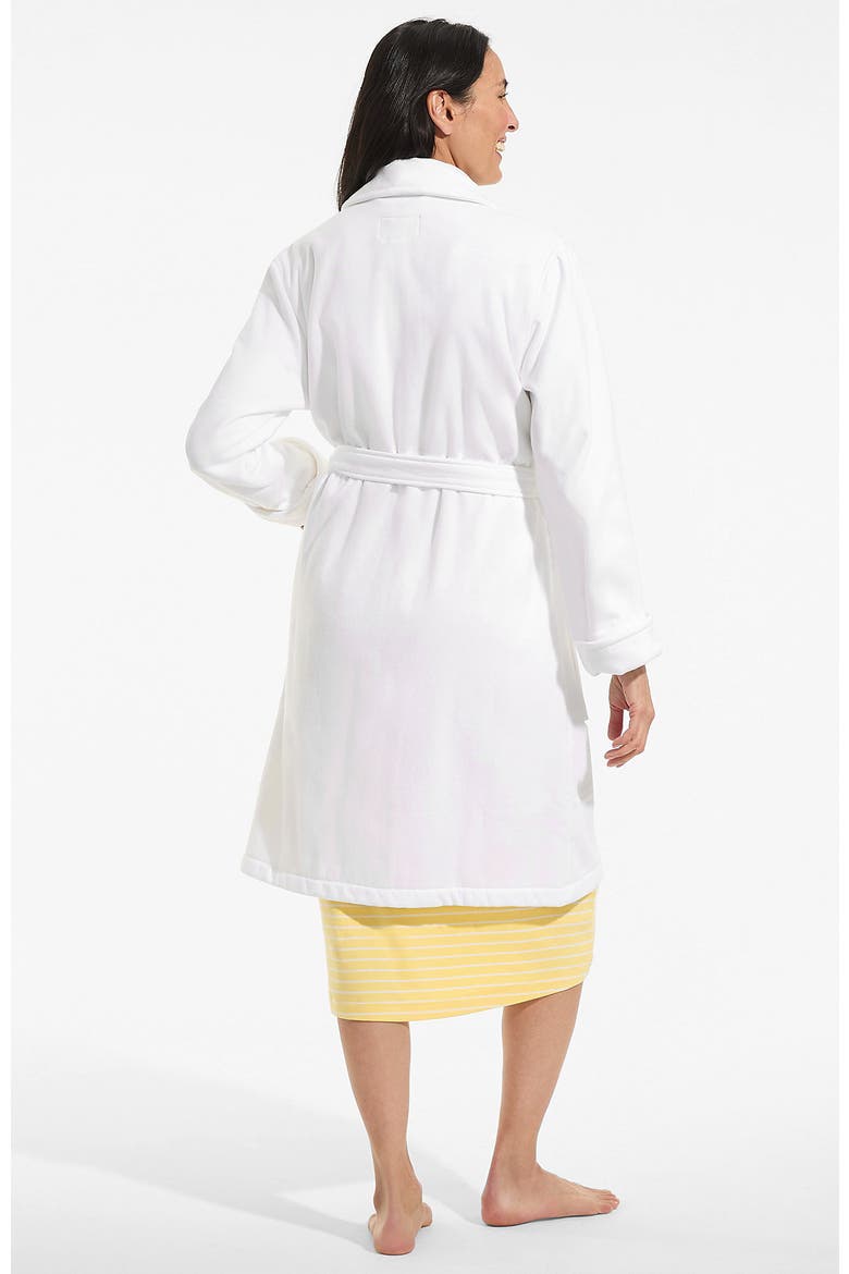 Cotton Terry Knee Length Spa Bath Robe, Alternate, color, White