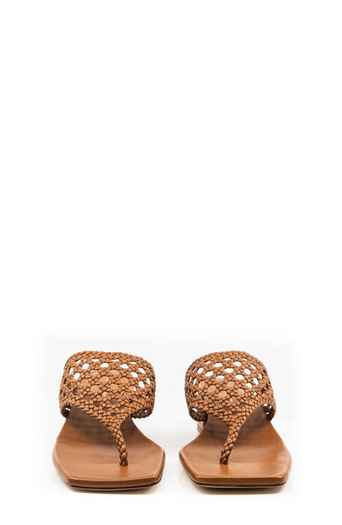 Andrea Gomez Brenda Woven Leather Sandals In Camel
