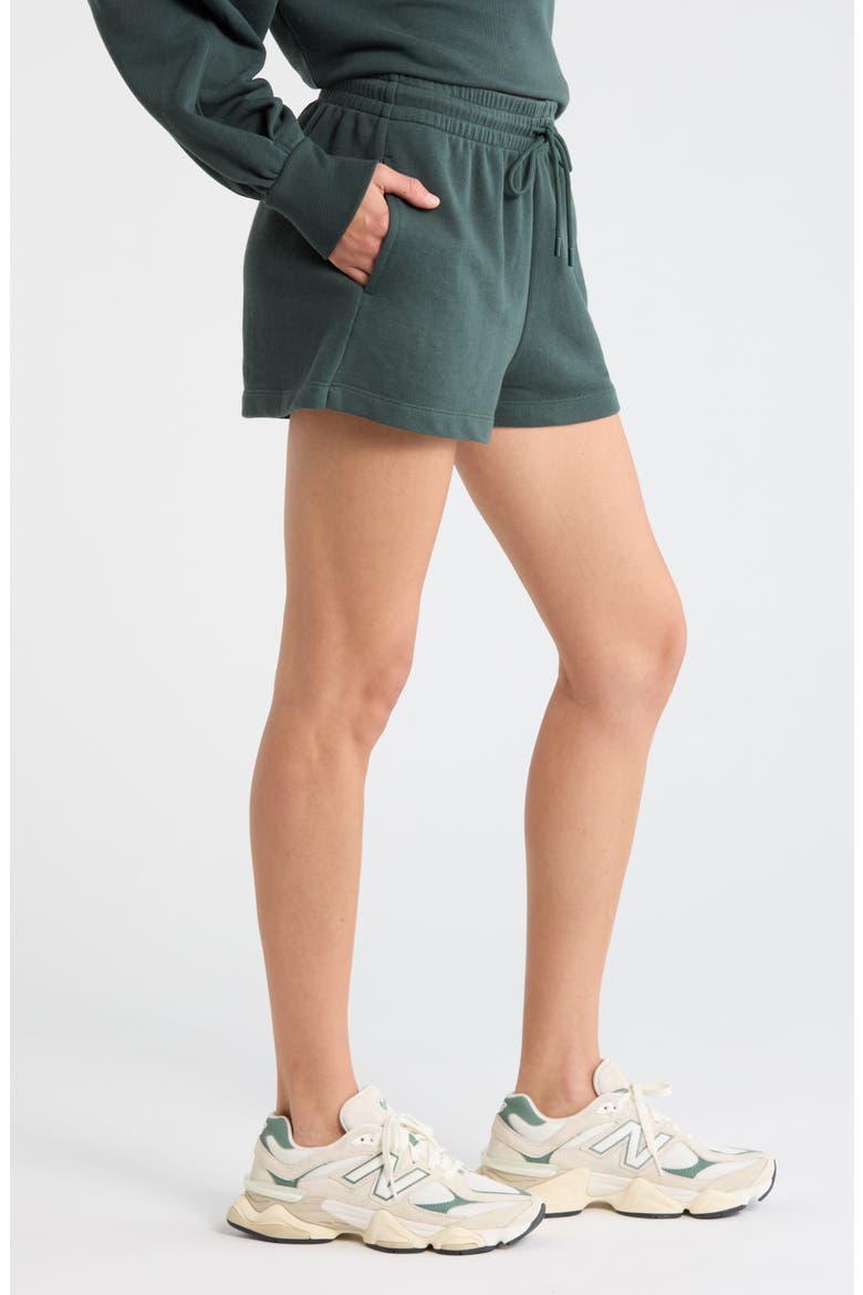 Go Easy French Terry Shorts, Alternate, color, GREEN TIMBER