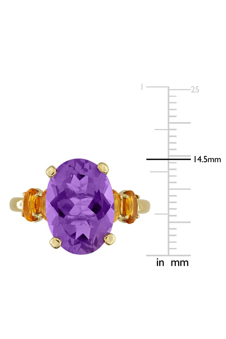 Gemstone Oval 5-Stone Ring Sterling Silver, Alternate, color, Amethyst/Citrine