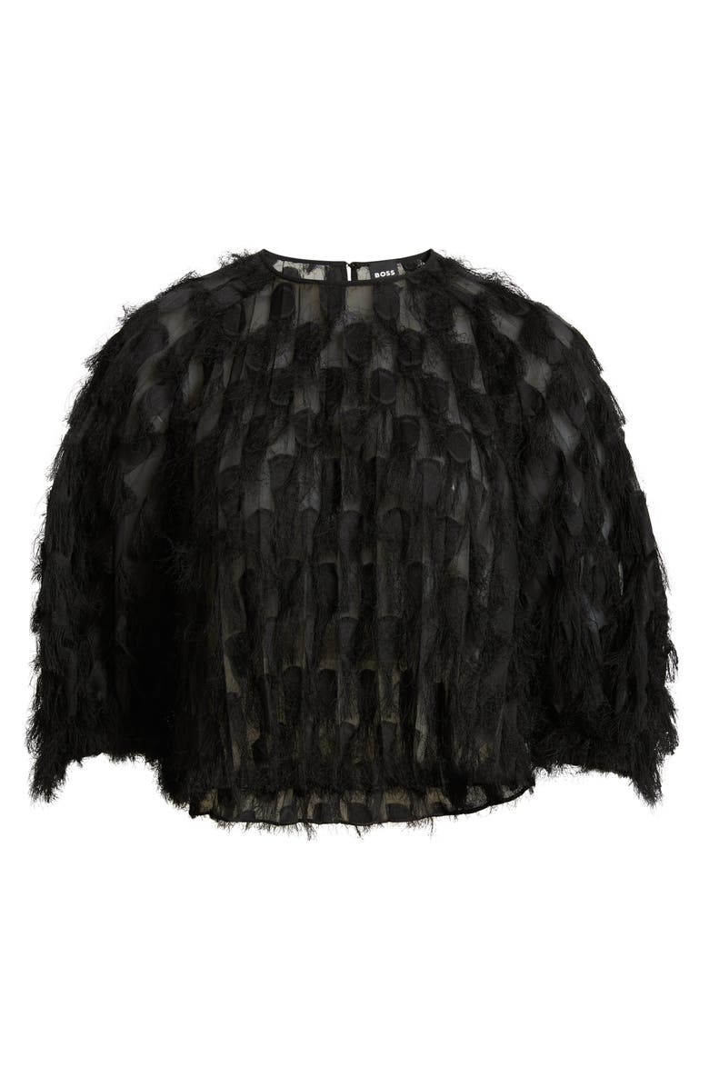 BOSS Baima Fray Texture Top, Alternate, color, Black