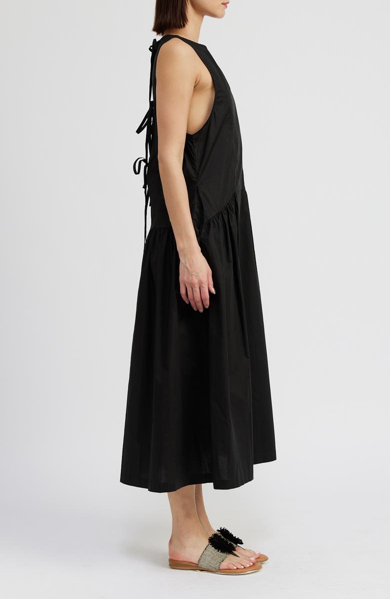 En Saison Charlie Tie Back Cotton Midi Dress, Alternate, color,