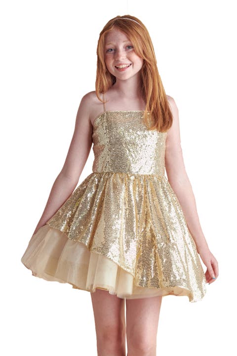 Sequin Peek-a-Boo-Dress (Big Kid)