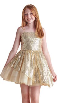 Un Deux Trois Sequin Peek-a-Boo-Dress