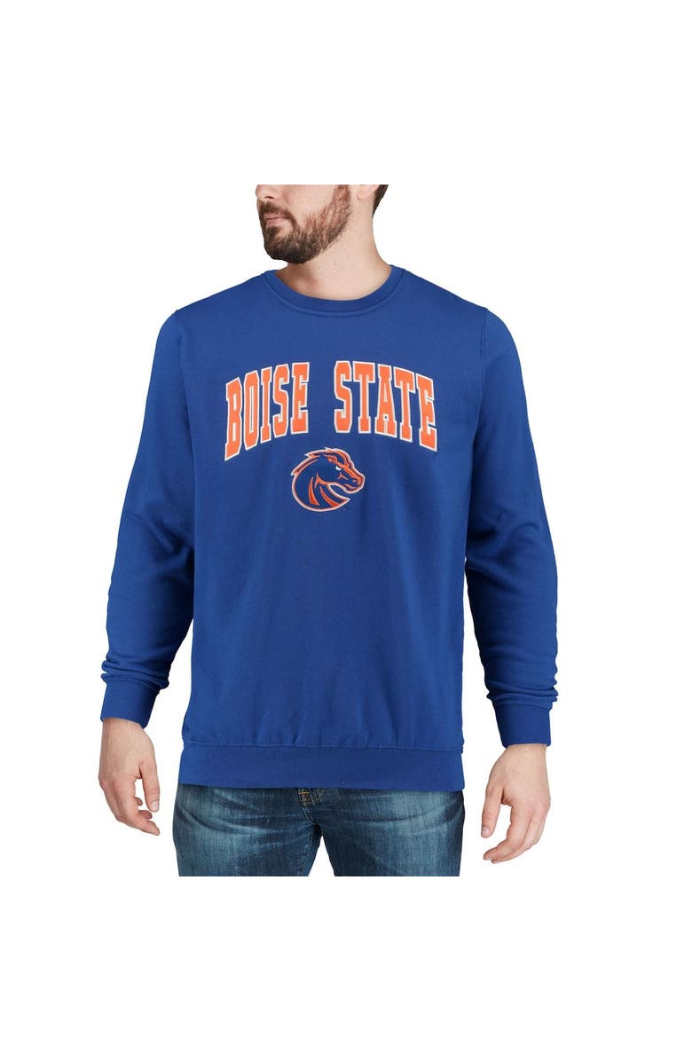 COLOSSEUM Men's Colosseum Royal Boise State Broncos Arch & Logo Crew Neck Sweatshirt, Alternate, color, Royal