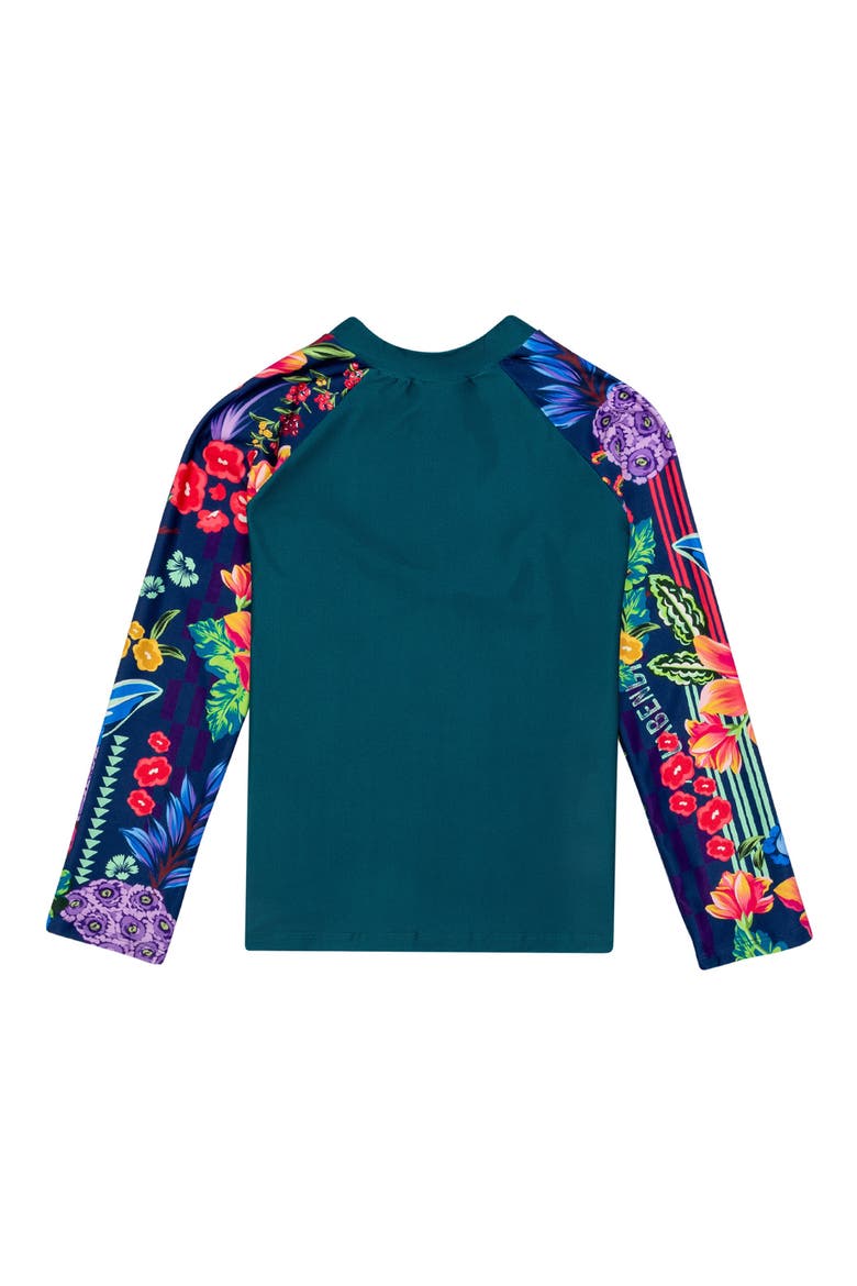 Kids' Noah Citrus Long Sleeve Rashguard, Alternate, color, GREEN/ BLUE MULTI