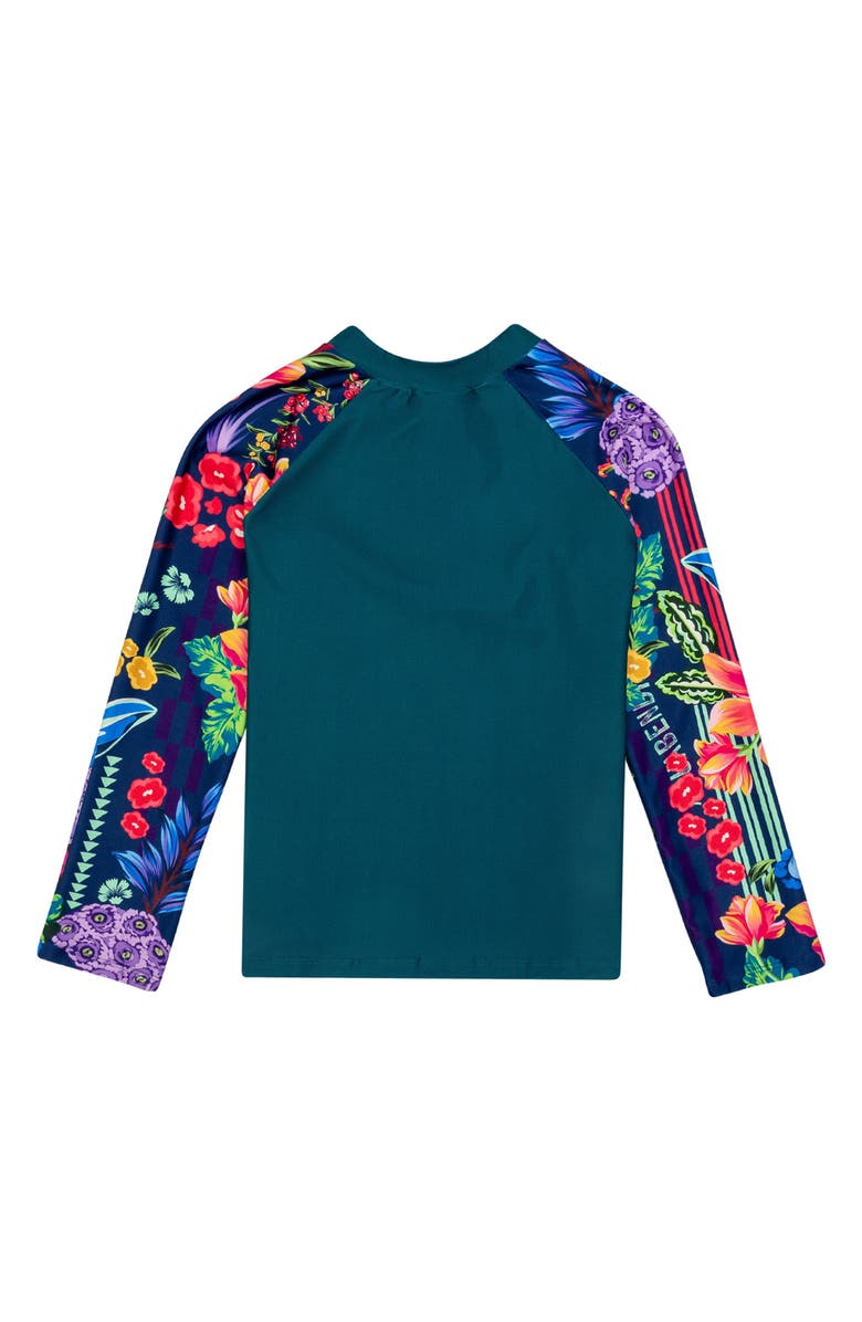 Agua Bendita Kids' Noah Citrus Long Sleeve Rashguard, Alternate, color, Green/ Blue Multi