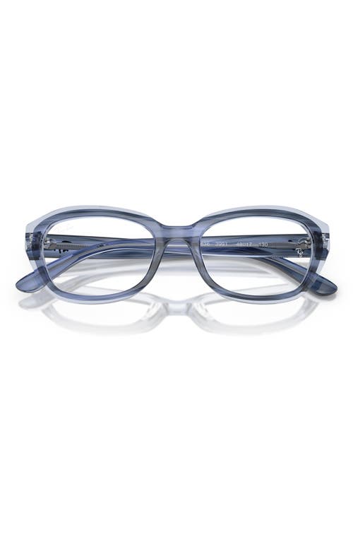 Ray Ban Ray-ban Kids' 48mm Small Irregular Optical Glasses In Striped Blue