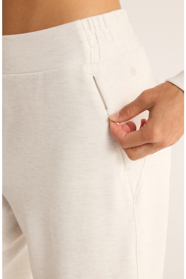 Cozy Scuba Knit High Waist Straight Leg Pants, Alternate, color, BEIGE IVORY HEATHER