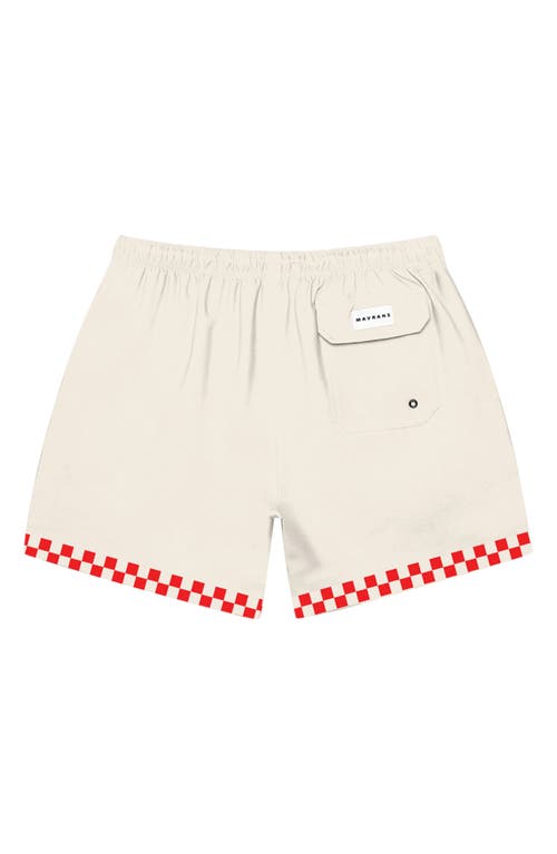 MAVRANS MAVRANS VICTORY LAP PALM SWIM TRUNKS 