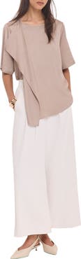 MINT VELVET Satin Ruffle Front Top
