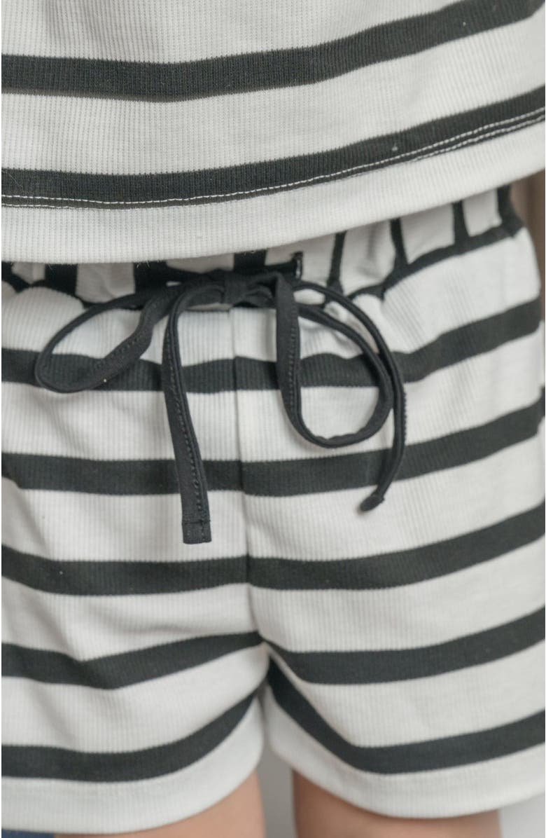 Petite Maison Kids Monaco Striped Boys' Top and Shorts Set, Alternate, color, Black And White Striped