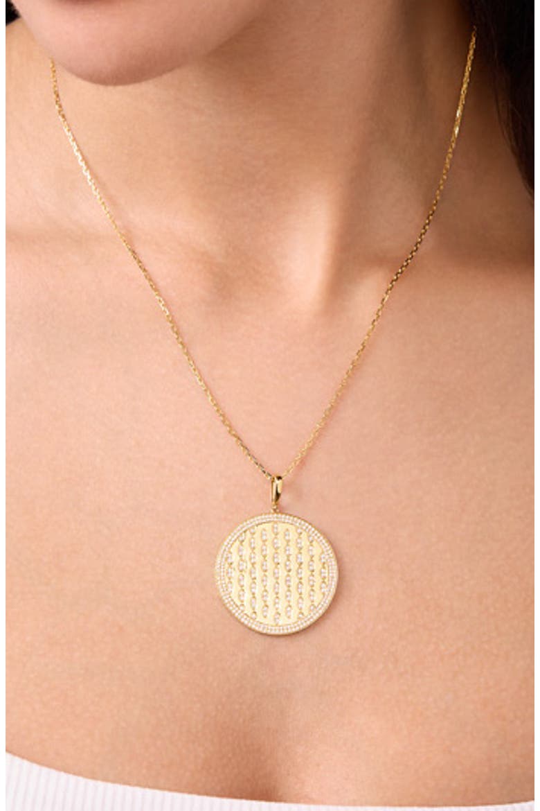 Kiera Diamond Medallion Necklace, Alternate, color, 18K YELLOW GOLD