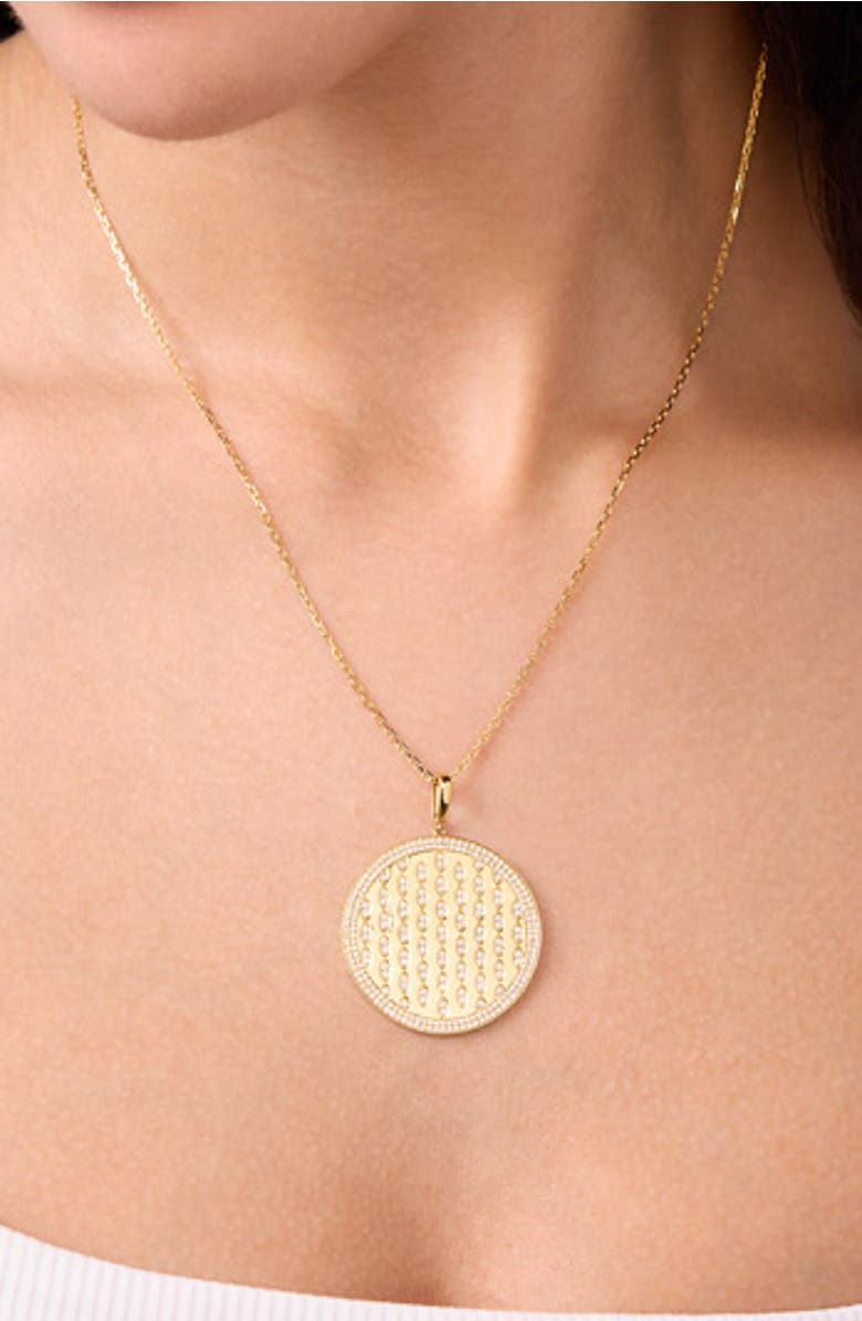 Bony Levy Kiera Diamond Medallion Necklace, Alternate, color, 18K Yellow Gold