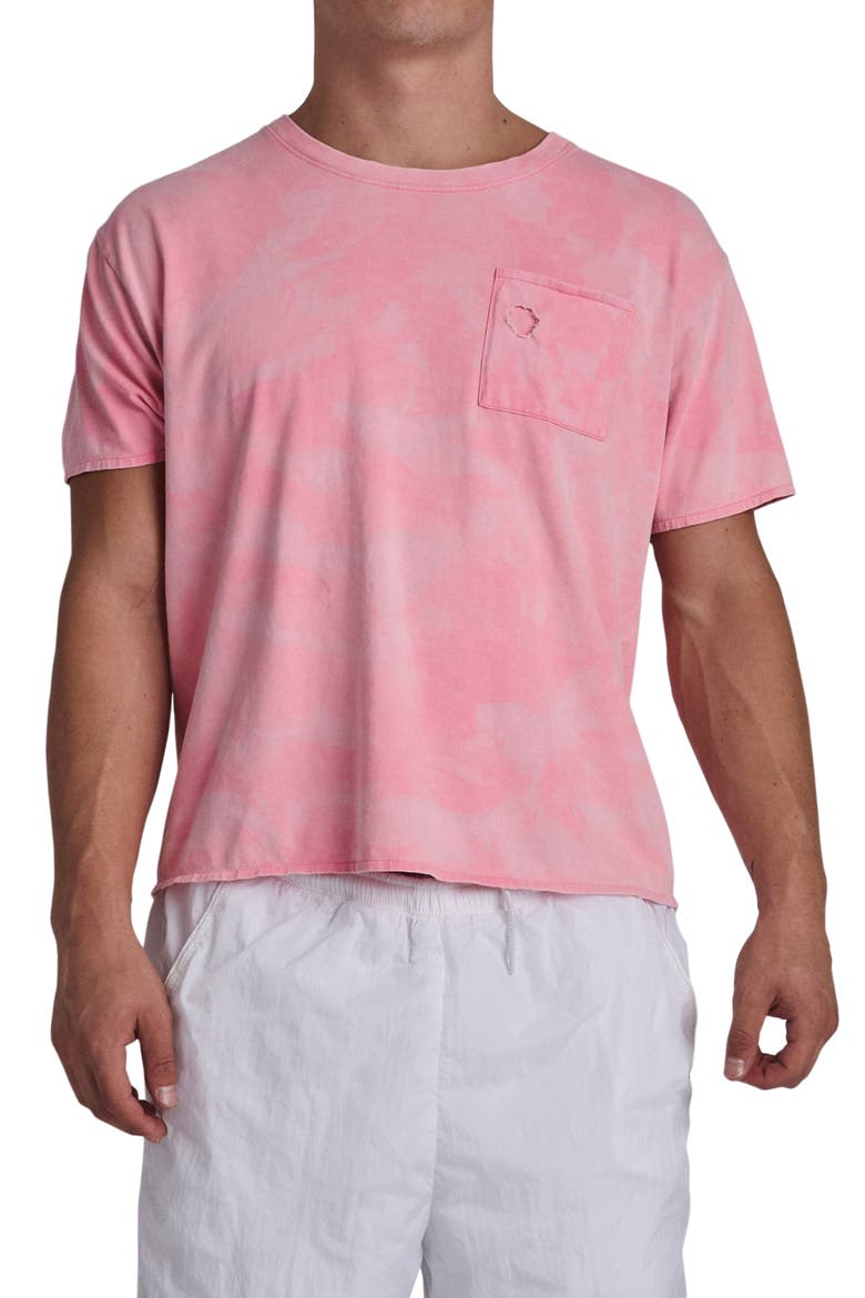 Distressed Cotton T-Shirt, Main, color, NEON PINK