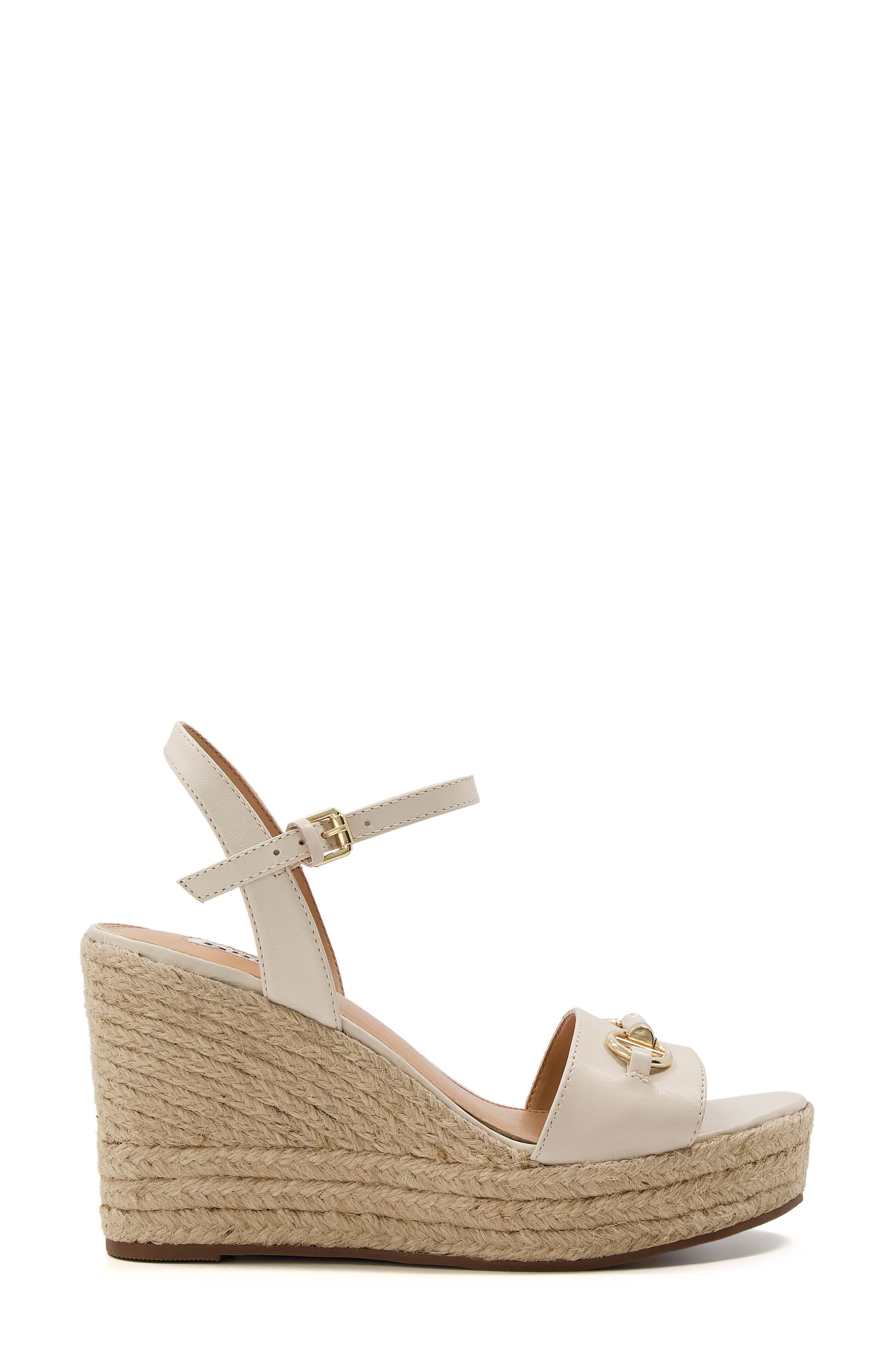 Dune London Kai Espadrille Platform Wedge Sandal, Alternate, color, Ecru