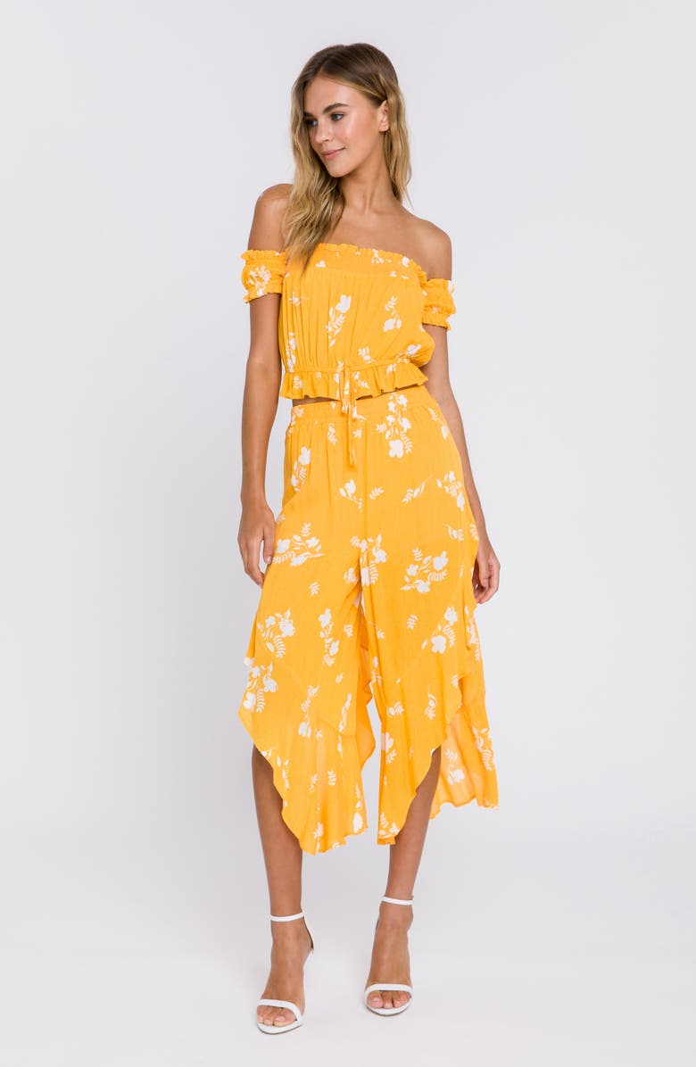 Free the Roses Joyce Tie Waist Culottes, Alternate, color, 