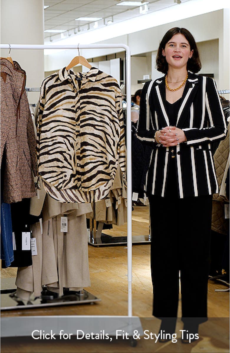 Zebra Stripe Relaxed Fit Linen Button-Up Shirt, sales video thumbnail